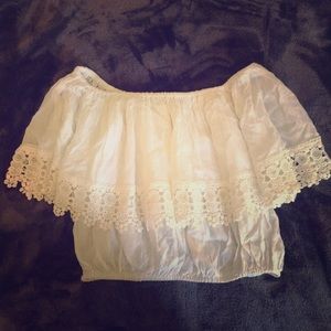 White off the shoulder summer top
